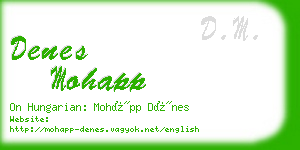 denes mohapp business card